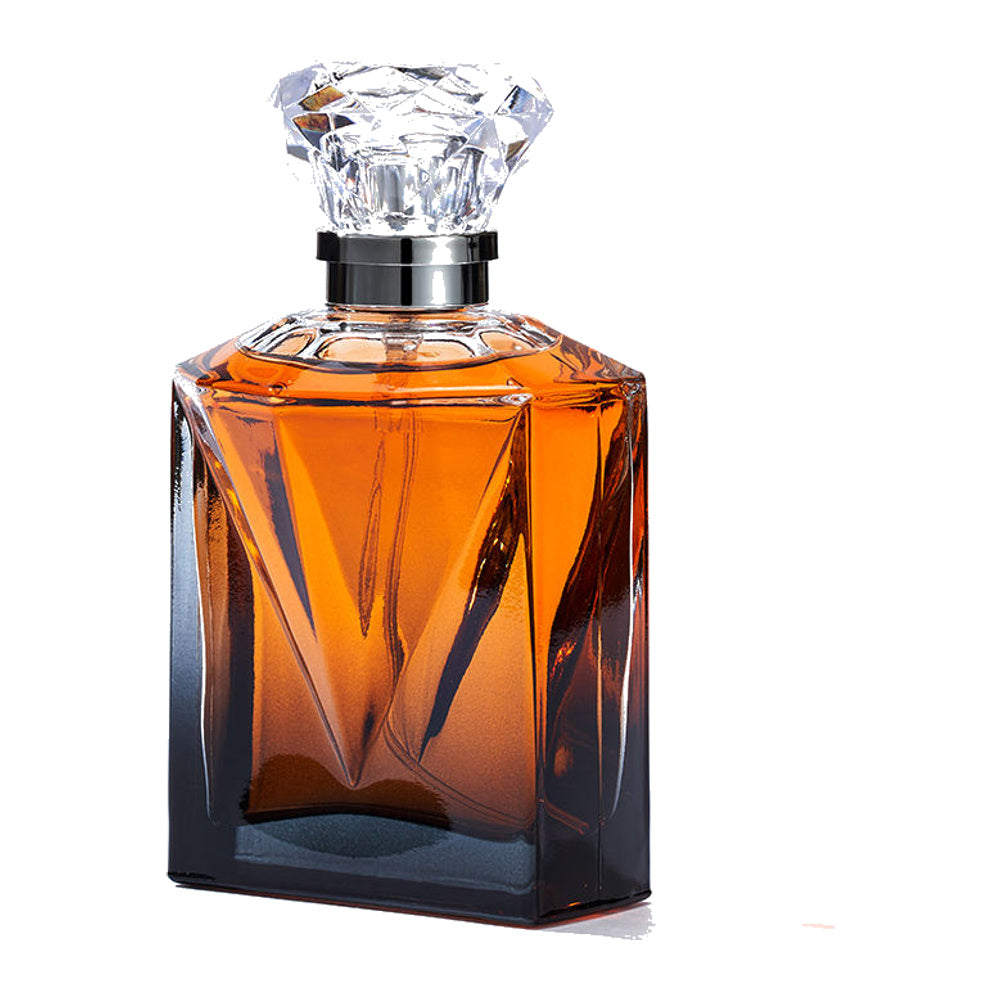 JP MODE amber glass eau de parfum 100 ml bottle, angled view